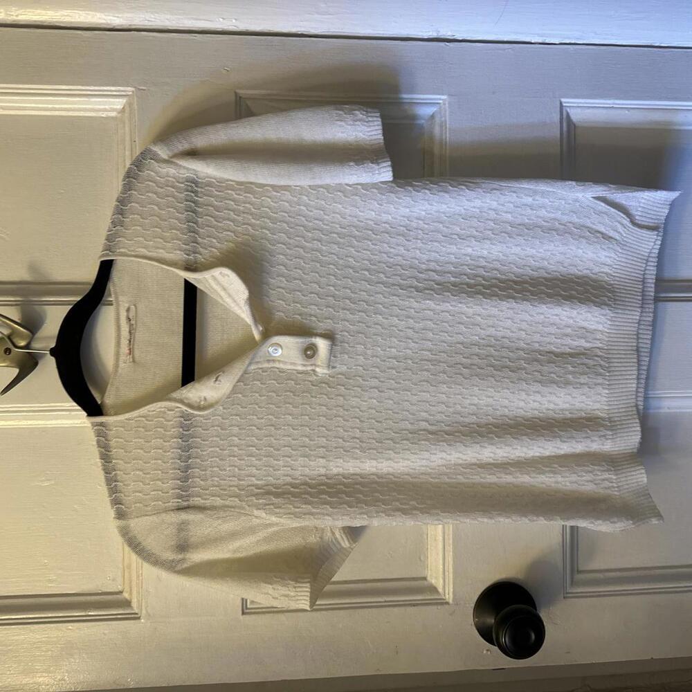 Cream Colored Knit Blouse - SM